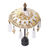 Cotton and wood Balinese umbrella, 'Sacred Moment in White' - White and Gold Decorative Balinese Umbrella Home Accent