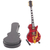 Dekorative Miniatur-Gitarre, 'Red Les Paul - Miniatur-E-Gitarrenfigur im Stil von Les Paul