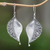 Sterling silver dangle earrings, 'Complex Nature' - Sterling Silver Stylized Leaf Dangle Earrings (image 2) thumbail