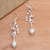 Cultured pearl dangle earrings, 'Celuk Serenity' - Sterling Silver and Cultured Pearl Dangle Earrings