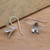 Sterling silver drop earrings, 'Early Bloom' - Polished Sterling Silver Flower Drop Earrings (image 2b) thumbail