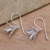 Sterling silver drop earrings, 'Early Bloom' - Polished Sterling Silver Flower Drop Earrings (image 2c) thumbail