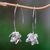 Sterling silver drop earrings, 'Parting Petals' - Sterling Silver Flower Drop Earrings (image 2) thumbail