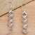 Sterling silver dangle earrings, 'Braided Helix' - Balinese Sterling Silver Helix Dangle Earrings (image 2) thumbail