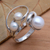 Cultured pearl cocktail ring, 'Wave Crest' - Creamy White Cultured Pearl Cocktail Ring thumbail
