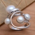 Cultured pearl cocktail ring, 'Wave Crest' - Creamy White Cultured Pearl Cocktail Ring (image 2b) thumbail