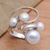 Cultured pearl cocktail ring, 'Wave Crest' - Creamy White Cultured Pearl Cocktail Ring (image 2c) thumbail