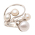 Cultured pearl cocktail ring, 'Wave Crest' - Creamy White Cultured Pearl Cocktail Ring (image 2d) thumbail