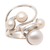 Cultured pearl cocktail ring, 'Wave Crest' - Creamy White Cultured Pearl Cocktail Ring (image 2e) thumbail