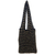 Beaded crocheted cotton shoulder bag, 'Creative Endeavor' - Crocheted Beaded Black Shoulder Bag from Bali