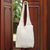 Beaded crocheted cotton shoulder bag, 'Creative Effort in White' - White Cotton Beaded Crocheted Shoulder Bag