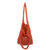 Beaded crocheted cotton shoulder bag, 'Creative Effort in Orange' - Roomy Crocheted Orange Shoulder Bag with Beads