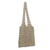 Beaded crocheted cotton shoulder bag, 'Creative Effort in Contrast' - Wood Beaded Crocheted Beige Cotton Shoulder Bag