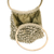 Cotton crochet handbag, 'Circles in Beige' - Crocheted Flax Beaded Handbag with Bamboo Handles
