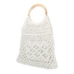 Macrame cotton handle handbag, 'Macrame Envy' - Macrame Cotton and Bamboo Handle Handbag