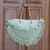 Bolso bandolera de fibras naturales con detalles en piel - Bolso de hombro de hoja de piña tejido a mano con correas de cuero