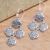 Sterling silver chandelier earrings, 'Four-Petaled Flowers' - Sterling Silver Chandelier Earrings from Bali thumbail
