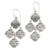 Sterling silver chandelier earrings, 'Four-Petaled Flowers' - Sterling Silver Chandelier Earrings from Bali (image 2a) thumbail