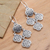 Sterling silver chandelier earrings, 'Four-Petaled Flowers' - Sterling Silver Chandelier Earrings from Bali (image 2b) thumbail