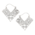 Sterling silver hoop earrings, 'Rhapsody in V' - Ornate Balinese Sterling Silver Squared Hoop Earrings