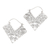 Sterling silver hoop earrings, 'Rhapsody in V' - Ornate Balinese Sterling Silver Squared Hoop Earrings (image 2c) thumbail