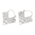 Sterling silver hoop earrings, 'Rhapsody in V' - Ornate Balinese Sterling Silver Squared Hoop Earrings (image 2d) thumbail