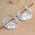 Sterling silver hoop earrings, 'Flame Flower' - Sterling Silver Floral Theme Hoop Earrings  from Bali (image 2) thumbail