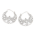 Sterling silver hoop earrings, 'Flame Flower' - Sterling Silver Floral Theme Hoop Earrings  from Bali thumbail