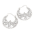 Sterling silver hoop earrings, 'Flame Flower' - Sterling Silver Floral Theme Hoop Earrings  from Bali (image 2c) thumbail