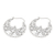 Sterling silver hoop earrings, 'Flame Flower' - Sterling Silver Floral Theme Hoop Earrings  from Bali (image 2d) thumbail