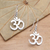 Sterling silver dangle earrings, 'Dharma' - Handcrafted Sterling Silver Hindu Omkara Earrings
