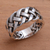 Sterling silver band ring, 'Bright Braid' - Bold Braided Sterling Silver Ring Handcrafted in Bali (image 2b) thumbail