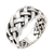 Sterling silver band ring, 'Bright Braid' - Bold Braided Sterling Silver Ring Handcrafted in Bali (image 2e) thumbail