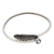 Blue topaz bangle bracelet, 'Sky Feather' - Handcrafted Sterling Silver Bangle Bracelet with Blue Topaz thumbail