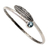 Blue topaz bangle bracelet, 'Sky Feather' - Handcrafted Sterling Silver Bangle Bracelet with Blue Topaz (image 2d) thumbail