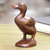 Wood sculpture, 'Solitary Duck' - Artisan Hand Crafted Wood Duck Sculpture