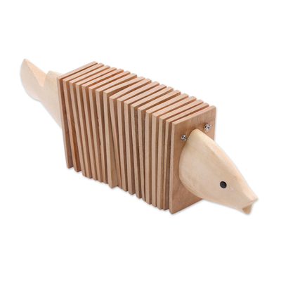 Schlaginstrument aus Holz, „Clacker Fish“. - Handgeschnitztes balinesisches Klacker-Schlaginstrument aus Holz