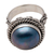 Cultured mabe pearl cocktail ring, 'Luminous Ocean' - Sterling Silver Ring with a Cultured Mabe Peacock Pearl