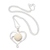 Sterling silver pendant necklace, 'Gardenia Sweetheart' - Floral Theme Sterling Silver Heart Necklace