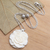 Sterling silver and bone pendant necklace, 'Creamy White Rose' - Balinese Sterling Silver and Carved Bone Flower Necklace