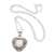 Halskette mit Anhänger aus Sterlingsilber - Herz-Halskette aus Sterlingsilber mit Blumenmuster