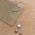 Cultured pearl Y necklace, 'Moonbeam' - Sterling Silver Y Necklace with a White Cultured Mabe Pearl