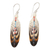 Bone dangle earrings, 'Falcon Feather' - Handcrafted Falcon Feather Theme Earrings thumbail
