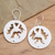 Bone dangle earrings, 'Hummingbird Halo' - Handcrafted Balinese Hummingbird Earrings