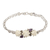 Amethyst pendant bracelet, 'Ivory Lotus' - Sterling Silver and Amethyst Bracelet with Flowers thumbail
