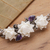 Amethyst pendant bracelet, 'Ivory Lotus' - Sterling Silver and Amethyst Bracelet with Flowers (image 2b) thumbail