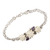 Amethyst pendant bracelet, 'Ivory Lotus' - Sterling Silver and Amethyst Bracelet with Flowers (image 2c) thumbail
