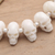 Bone beaded bracelet, 'Bone Collector' - Hand Carved Bone Skull Bead Bracelet (image 2c) thumbail
