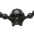 Beaded horn and wood pendant bracelet, 'Dark Visage' - Black Horn Skull Beaded Pendant Bracelet (image 2d) thumbail