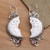 Garnet dangle earrings, 'Owl Protector' - Garnet Owl Themed Dangle Earrings (image 2) thumbail